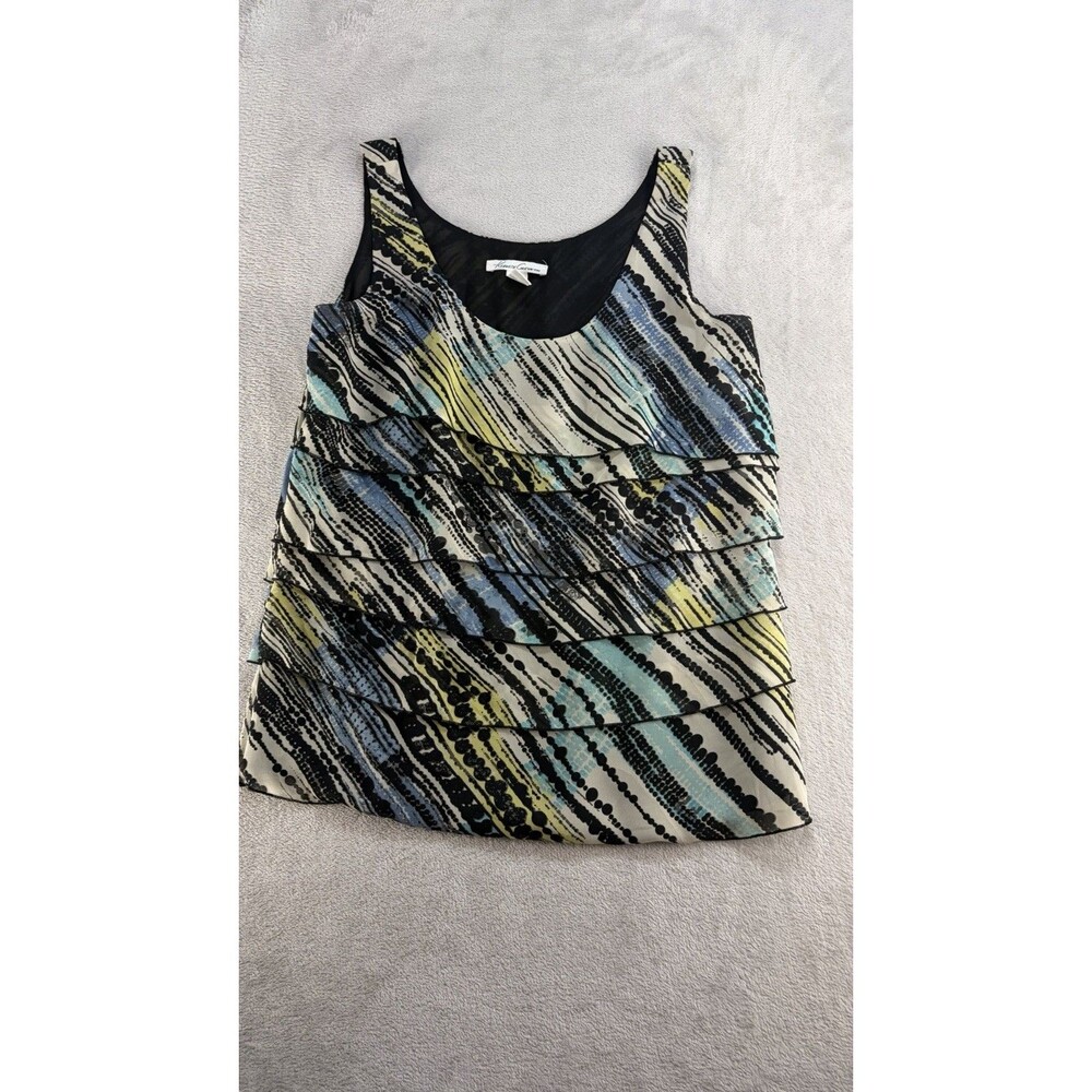 Kenneth Cole New York Women's Size 4 Sleeveless Tank Blouse Tiered Multicolor
